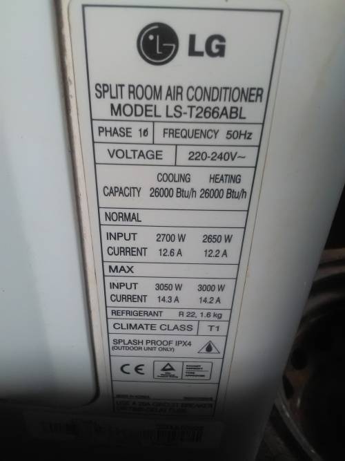 Air Conditioner LG- 26000 BTU